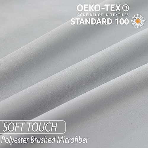 Whitney Home Textile Twin Sheet Set - 3 Piece Bed Sheets for Twin Size Bed, Extra Soft Breathable, Deep Pocket Hotel Luxury Cooling Sheets, Wrinkle Free Oeko-Tex, Grey Whitney Home Textile