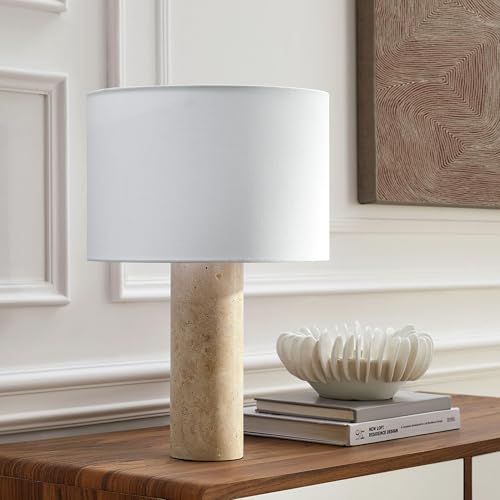 Modway Zenith Travertine Stone Pillar Table Lamp in Travertine Modway
