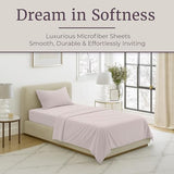 Brushed Microfiber Sheet Set- 3 Piece Bed Linens-Fitted & Flat Sheets, Plus A Pillowcase-Wrinkle, Stain & Fade Resistant by Lavish Home (Twin, Beige) Lavish Home