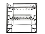 PVWIIK Full Triple Bunk Bed with Ladder for 3 Kids/Teen/Adults Bedroom,Full Over Full Over Full Heavy Duty Metal Bunk Bed for Girls & Boys,Black PVWIIK