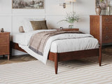 Pasadena Twin XL Wood Platform Bed Frame in Walnut - No Box Spring Needed AFI