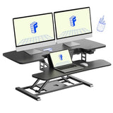 FLEXISPOT 42 inch Electric Motor Desk Converter, Height Adjustable Motorized Stand up Desk Riser with Quick Release Keyboard Tray, Black Monitors and Laptop Workstation FLEXISPOT