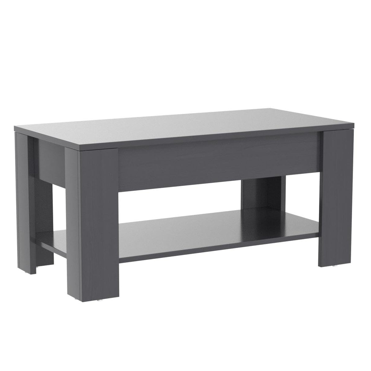 FDW Lift Top Coffee Table with Hidden Compartment and Storage Shelf Wooden Lift Tabletop for Home Living Room Reception Room Office (Black) FDW