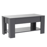 FDW Lift Top Coffee Table with Hidden Compartment and Storage Shelf Wooden Lift Tabletop for Home Living Room Reception Room Office (Black) FDW