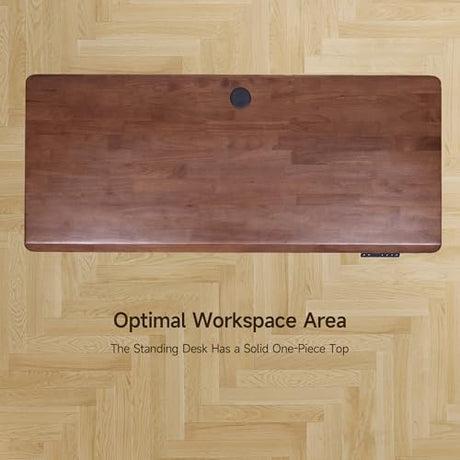 Onbrill Standing Desk, 47x23.6 Inches Whole-Piece Board Rectangle Stand Up Desk with Solid Wood Desktop and Memory Controller, Adjustable Height from 28-46 Inches for Home & Office, Black Walnut ONBRILL