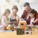 Vtopmart Airtight Food Storage Containers Set with Lids, 15pcs BPA Free Plastic Dry Food Canisters for Kitchen Pantry Organization and Storage, Dishwasher safe,Include 24 Labels, Black Vtopmart