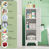 Kooyon Metal Locker Storage Cabinet with Lock,Metal Cabinet Home Office Storage Cabinets with Doors and Shelves for Employees,School,Garage, Office, Gym, Home-Assembly Required(White) Kooyon