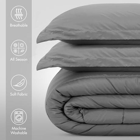 Utopia Bedding Grey Kids Comforter Set with 2 Pillow Shams, 3 Piece Soft Microfiber Twin Bed Comforter with Pillow Shams, Printed Kids Bedding for Boys and Girls, Lightweight, Breathable,Easy Care Utopia Bedding