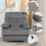GNMLP2020 Oversized Recliner Chairs, Manual Large Recliners, Big Mans Recliner Chair for Adults 400lbs, Extra Wide Single Reclining Sofa Chair for Living Room, RV, Grey