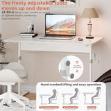 YOXIER Manual Standing Desk, 39.37 x 23.62 inch Sit and Stand Desk, Computer Desk Adjustable Height, Heavy Duty Game Desk, Hand Crank Standing Desk, Hand Lifting Computer Desk, Manual Stand Up Desk YOXIER