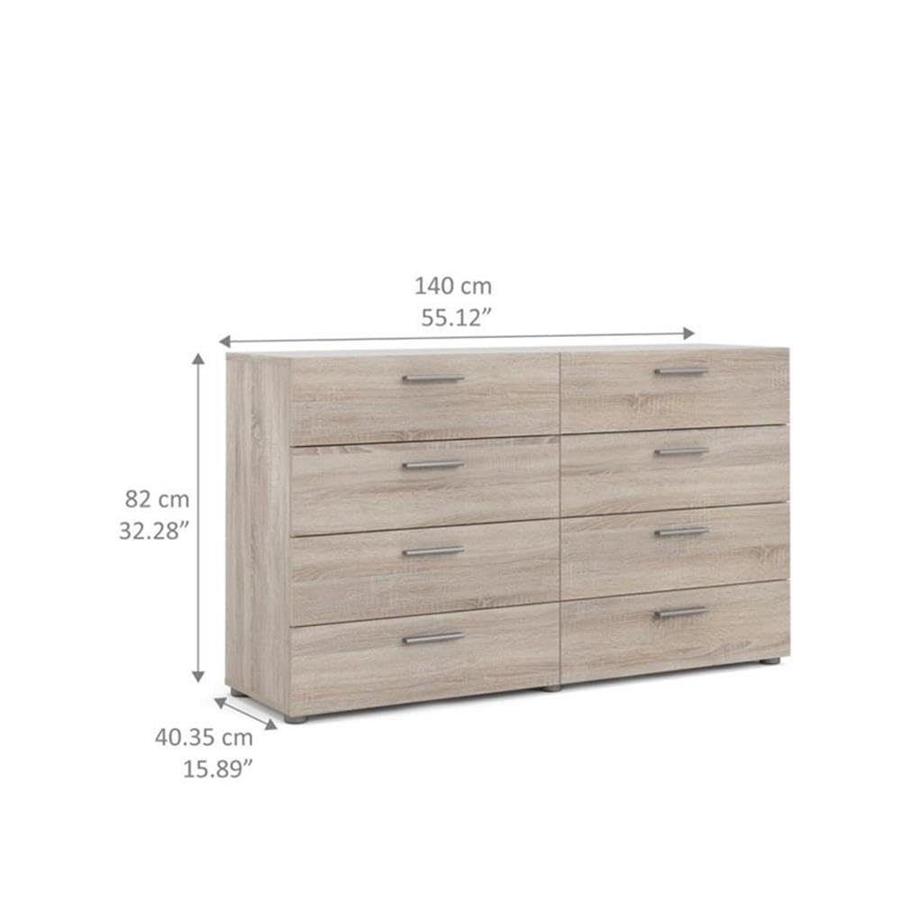 Tvilum 8 Drawer Double Dresser,Truffle Tvilum