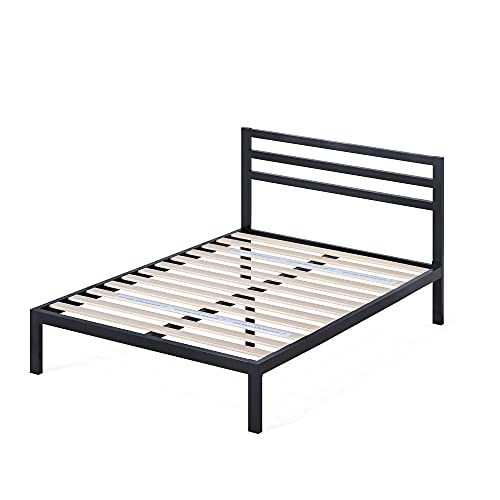 ZINUS Mia Metal Platform Bed Frame with Headboard, Wood Slat Support, No Box Spring Needed, Easy Assembly, Queen Zinus