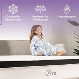 NapQueen 8 Inch Maxima Hybrid Mattress, Full Size, Cooling Gel Infused Memory Foam and Innerspring Mattress, Bed in a Box, White & Gray NapQueen