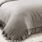 Lush Decor Reyna Ruffle Comforter Set - 3 Piece Cozy Ruffled Bedding Set - Timeless Elegance and Comfort for Bedroom - King, Gray Lush Decor