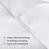 SLEEP ZONE King Size Comforter Duvet Insert, Down Alternative Reversible Comforter, Lightweight, Soft and Breathable Bedding All Season, Diamond Quilting White SLEEP ZONE