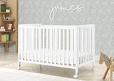 Simmons Kids Aria Full Size Portable Folding Crib - Greenguard Gold Certified, Bianca White