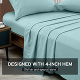 FreshCulture Twin Flat Sheet - Hotel Quality Twin Flat Sheet Only - Brushed Microfiber Top Sheet - Ultra Soft & Breathable - Wrinkle-Free - Easy Care - Single Flat Sheet (Twin, Spa Blue) FreshCulture