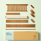 Zinus Alexia Rustic Pine Wood Bed Frame with Headboard - No Box Spring Needed, Easy Assembly Zinus