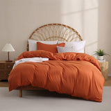 JSD Burnt Orange Duvet Cover Set Twin Size, 2 Piece Microfiber Kids Duvet Cover with Pillow Sham, Zipper Closure, Comforter Not Included JSD