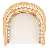 SAFAVIEH Home Collection Olivia Rattan Cushion Accent Chair, Natural/White Safavieh