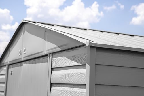 Arrow Sheds 8' x 8' Outdoor Steel Storage Shed, Light Grey Arrow