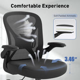 ZZH Ergonomic Office Chair Set of 10 with Adjustable Lumbar Support, Mesh Home Office Desk Chair with Wheels and Flip-up Arms, Black ZZH