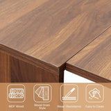20"-118" Extendable Dining Table Console Table, Modern Large Dining Table for 2-14 People, Walnut Wood Kitchen Dining Room Table with Wood Legs, Farmhouse Extendable Console Table for Entryway Henf
