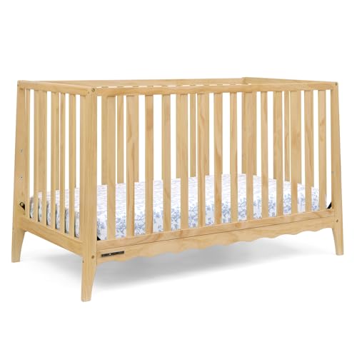 Delta Children Lulu 5-in-1 Convertible Crib, Converts to Toddler Bed, Daybed, Sofa & Full-Size Bed, Natural Wood, Fits Standard Crib Mattress, 3 Mattress Heights for Baby Nursery, Natural