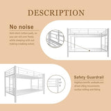 HomJoones Metal Bunk Bed Twin Over Twin Sturdy Heavy Duty Bunk Beds with 2 Side Ladders,Space Saving,No Box Spring Needed,for Boys Girls Teens Adults, Bedroom, Dormitory (White) HomJoones