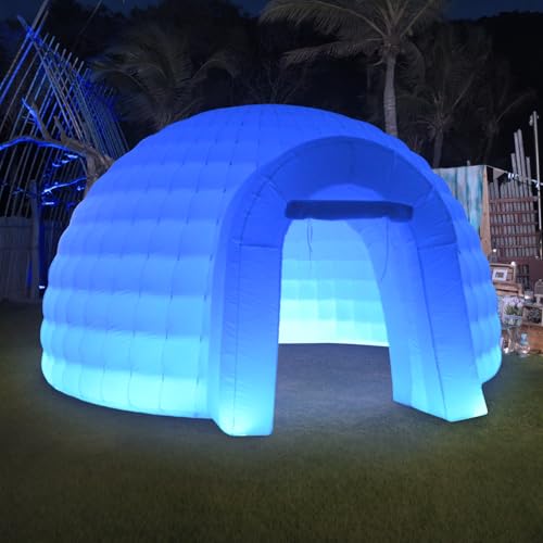 SAYOK 16.5ft Outdoor Portable Inflatable Igloo Dome with Air Blower, Outdoor Dome Tent Portable Night Club Party Tent Event Room for Backyard, Wedding, Event Party SAYOK