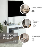 FENFSHE LED TV Stand for 65/70/75 Inch TV, Entertainment Center with Storage Drawer, Industrial TV Console Table for Living Room and Bedrooms, White FENFSHE