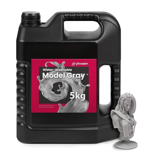 phrozen 3D Printer Water-Washable Rapid Resin, Model Gray 405nm LCD UV-Curing Photopolymer Resin for High Precision Printing, Low Odor, Non-Brittle, Easy to Print, Easy to Clean and Cure (5KG) phrozen