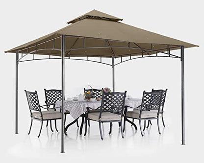 ABCCANOPY Gazebos for Patios 8x8 - Outdoor Steel Frame Gazebo for Lawn Backyard Garden Deck (Khaki)