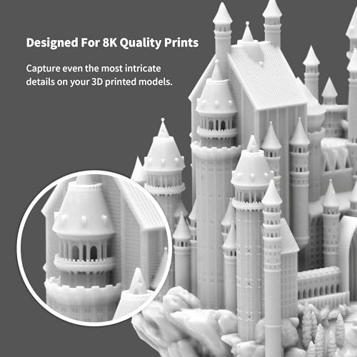phrozen Aqua Snow-Gray 8K 3D Printing Resin, Ultra-High Detail Display Resin for Miniatures, Busts & Models, Optimized for 8K LCD Resin Printers, 405nm, 1KG