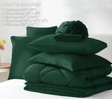 CozyLux Queen Comforter Set Emerald Green - Bed in a Bag Queen Size 7 Pieces, Luxury Soft Bed Set for All Seasons, Bedding Set with Down Alternative Comforter, Sheets, Pillowcases & Shams CozyLux