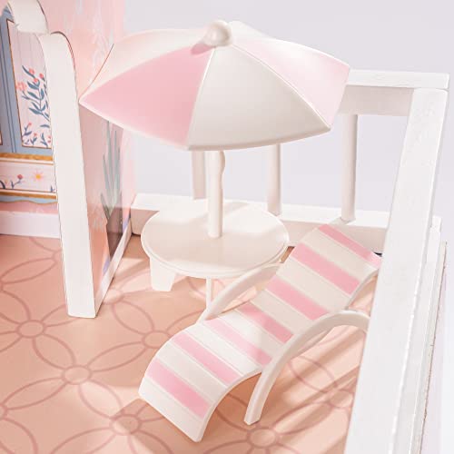 ROBUD Wooden Dollhouse for Kids Girls, Toy Gift for 3 4 5 6 Years Old, with Furniture ROBUD