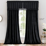 Royal Hotel Bedding Velvet Straight Valance, 1 Single Valance, Top Rod Pocket Heavyweight Velvet, Black, 52 inches Wide by 19 inches Long (Single) Royal Hotel Bedding
