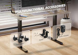 Claiks Dual Motor Standing Desk Frame, Electric Stand Up Desk Legs Frame Workstation Up to 63",T-Shaped Adjustable Standing Computer Desk for Home and Office, (Black Frame only) Claiks