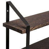 Mkono Floating Wall Shelves 3 Tier 17 Inch Rustic Hanging Shelf with Metal Bracket Wall Mount Wood Storage Display Shelves for Living Room Bathroom Bedroom Kitchen Office,Medium Mkono