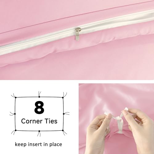 Mejoroom Blush Pink Duvet Cover Full - Bedding Sets Full - Soft and Breathable Comforter Cover with Zipper Closure, 3Pieces, 1 Duvet Cover (80x90) and 2 Pillow Cases(20x26) Mejoroom