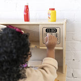 ECR4Kids 4-in-1 Kitchen, Sink, Stove, Oven, Microwave and Storage, Play Kitchen, Natural ECR4Kids