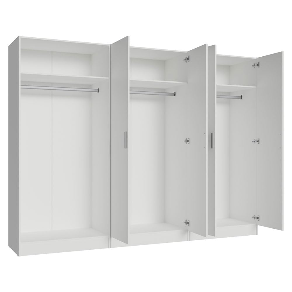 Madesa 6 Doors Storage Cabinet with Ample Shelves Space 94 Inch Utility Armoire Closet Entryway and Bedroom Organization Unit (White) Madesa