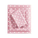 Intelligent Design Pink Full Size Sheet Sets Kids Polka Dot Sheets for Girls 100% Cotton Percale Soft Flat and Fitted Sheet, Pillowcase, Breathable All Season Bed Set, Fits up to 14" Mattress Intelligent Design