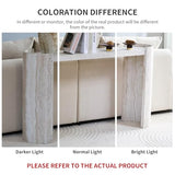 BFJDM 53" Faux Travertine Stone Console Table for Entryway, Sofa Entrance Table with Faux Mars Marble Pattern, Modern Sofa Tables with Round Raised Edge Design for Living Room, Hallway, Foyer, Beige BFJDM