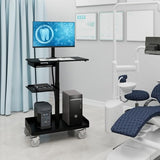 Natwind Mobile Workstation Cart with Monitor Mount, Height Adjustable Rolling Computer Desk with Cable Management Tidy, Heavy-Duty Standing Desk with CPU Holder for Office, School, Medical, Workshop Natwind