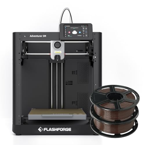 Flashforge Adventurer 5M 3D Printer with Extra 1KG HS PLA White (AD5M+2kg Chocolate Brown) - WoodArtSupply