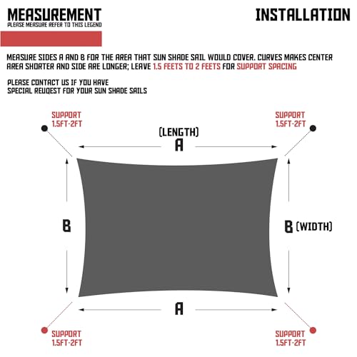 TANG Sunshades Depot 12' x 18' U-V Block Sun Shade Sail Perfect for Outdoor Patio Garden Pergola Gazebo Canopy Deck Playground Preschool Heavy Duty TANG