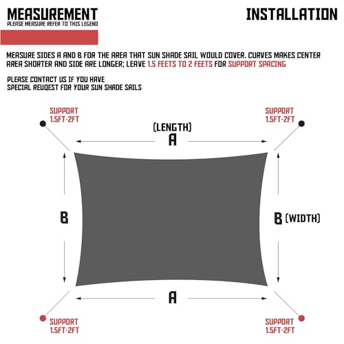 TANG Sunshades Depot 12' x 18' U-V Block Sun Shade Sail Perfect for Outdoor Patio Garden Pergola Gazebo Canopy Deck Playground Preschool Heavy Duty - WoodArtSupply