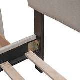 Ball & Cast Queen Size Bed Frame with 2 Drawers and 1 Twin XL Trundle, Linen Upholstered Platform Bed with Button Tufted Headboard and Wood Slats Support, No Box Spring Needed,Beige Ball & Cast