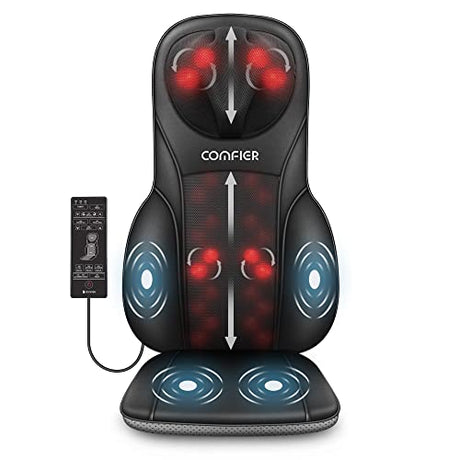 COMFIER Shiatsu Back Massager with Heat, Deep Kneading & Rolling Massage Chair Pad, Chair Massager for Office Home Use Mothers Day Gifts for Womem COMFIER